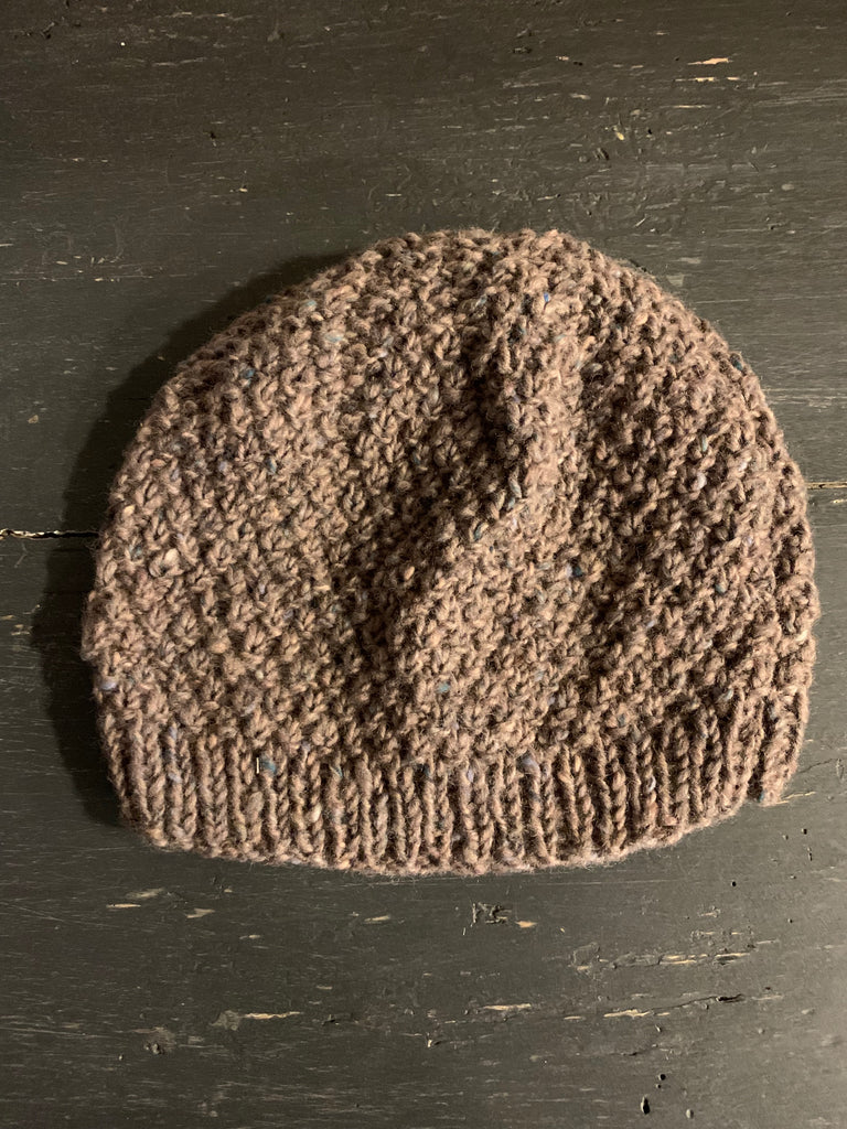 Hand Knitted Beanie Hat in Donegal Wool