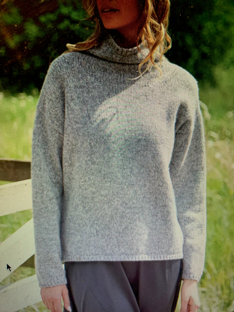 Fisherman Funnel Neck Slouchy Sweater - Merino Wool - SH509Z