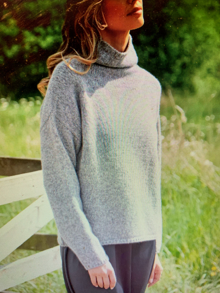 Fisherman Funnel Neck Slouchy Sweater - Merino Wool - SH509Z