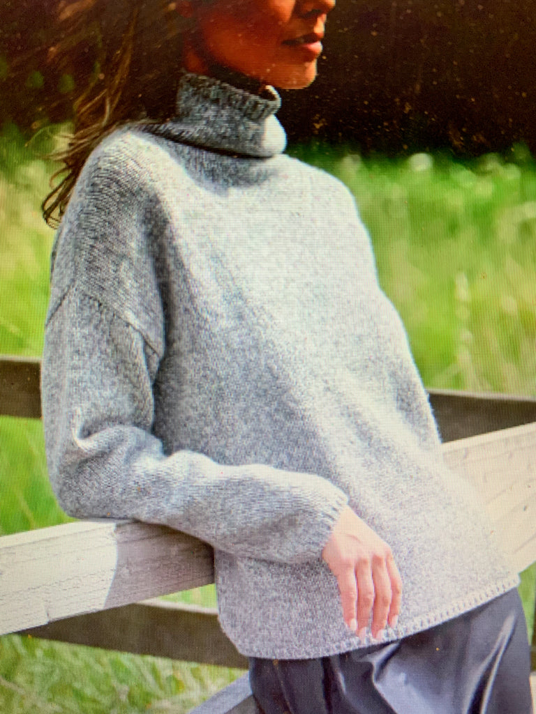 Fisherman Funnel Neck Slouchy Sweater - Merino Wool - SH509Z