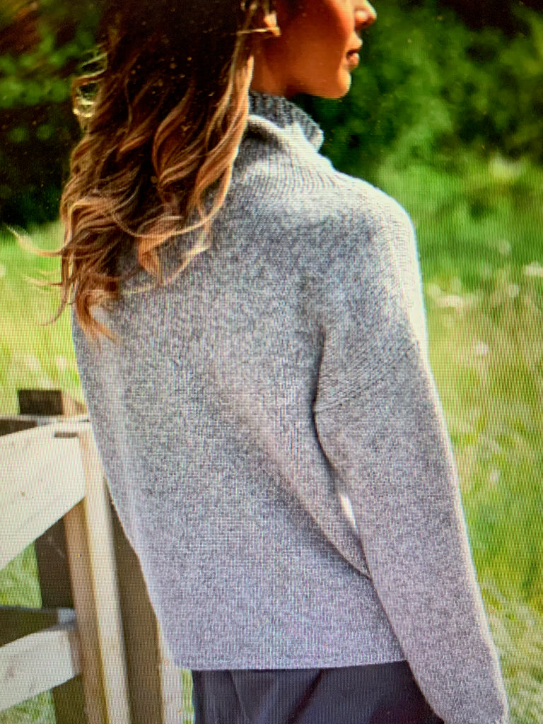Fisherman Funnel Neck Slouchy Sweater - Merino Wool - SH509Z