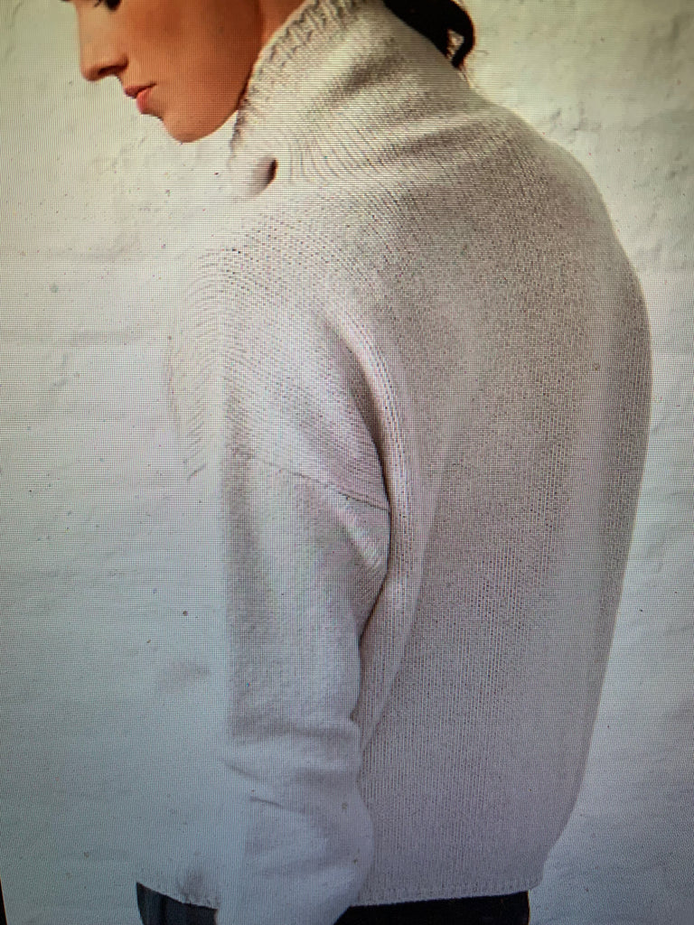 Fisherman Funnel Neck Slouchy Sweater - Merino Wool - SH509Z