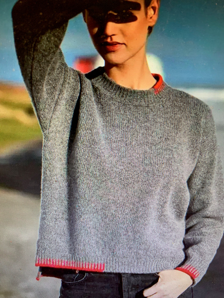 Fisherman Jumper with Coloured Trim / C/N Jacquard Deta - SJ720A
