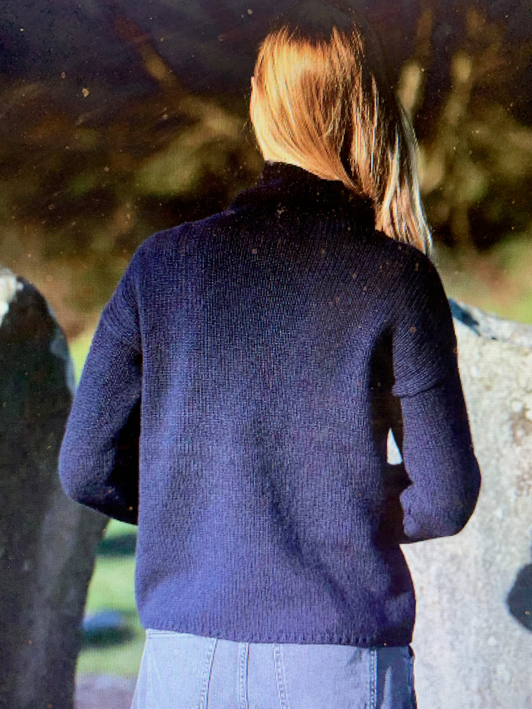 Fisherman Funnel Neck Slouchy Sweater - Merino Wool - SH509Z