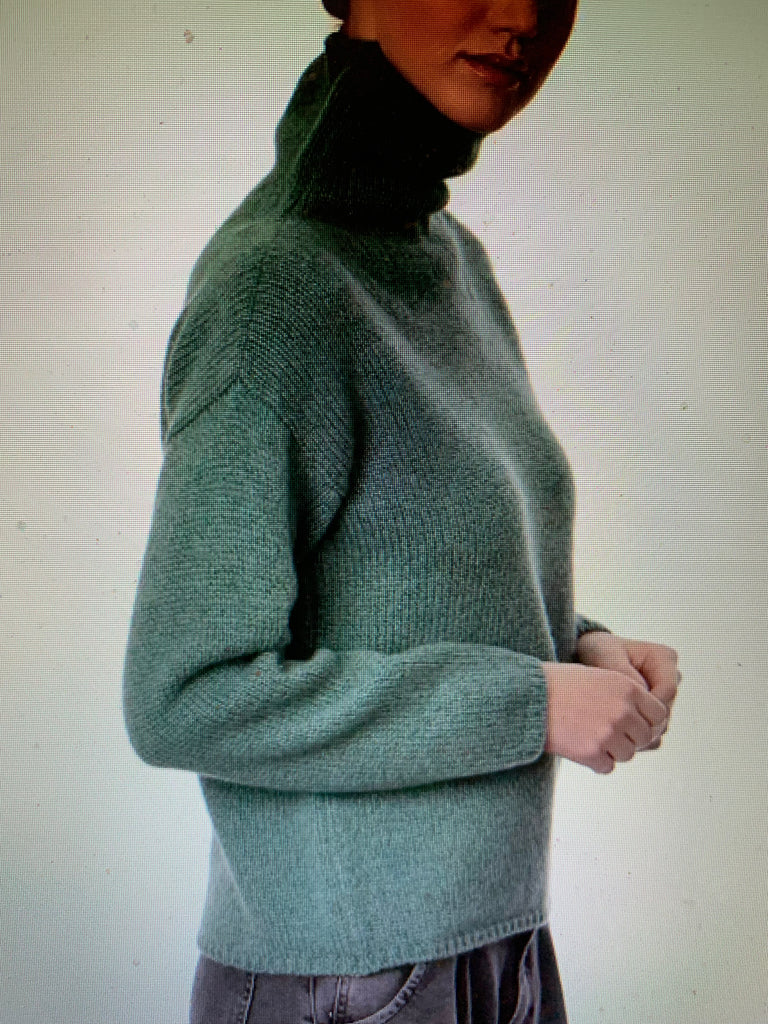 Fisherman Funnel Neck Slouchy Sweater - Merino Wool - SH509Z