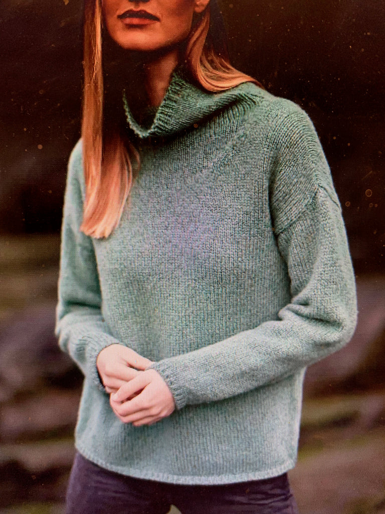 Fisherman Funnel Neck Slouchy Sweater - Merino Wool - SH509Z