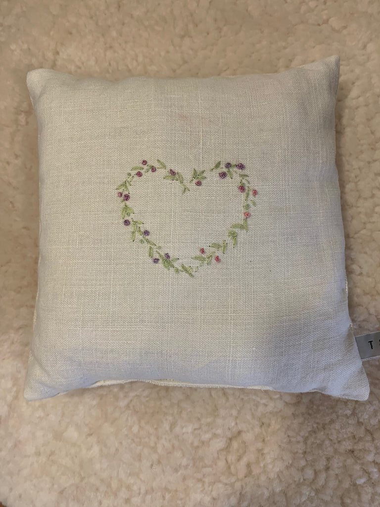 Heart / Flower Embroidered Lavender Bag