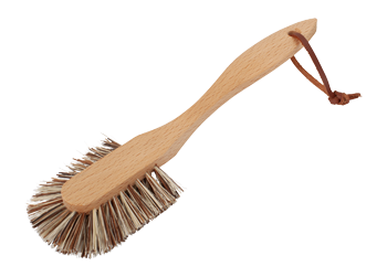 Dish Brush Curved Handle Leather Strap