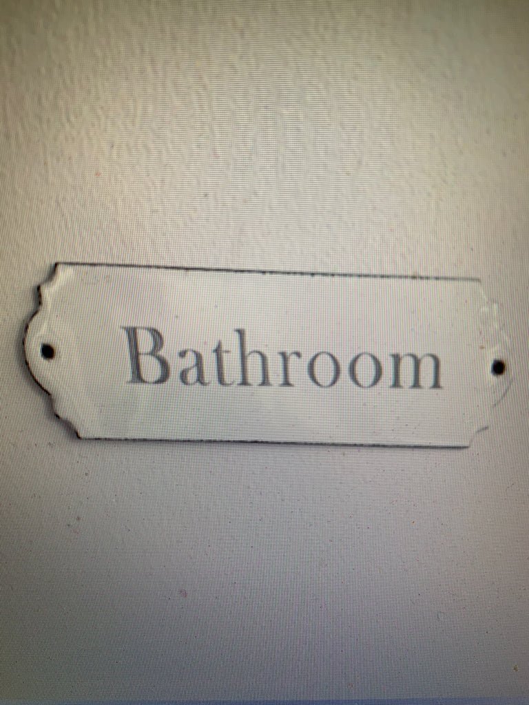 White Enamel Bathroom Sign
