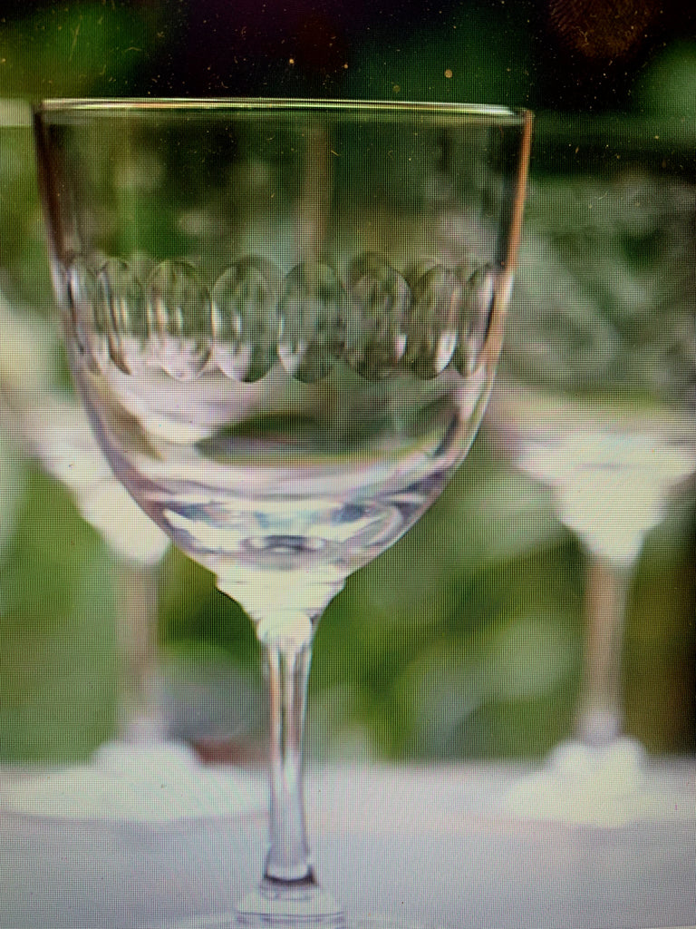 Vintage List Set of Six Crystal Wine Glasses