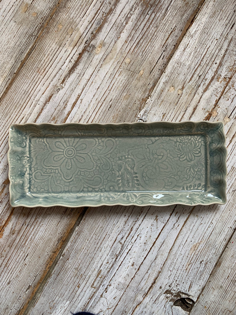 Sthal Tray Dish - Antique Green