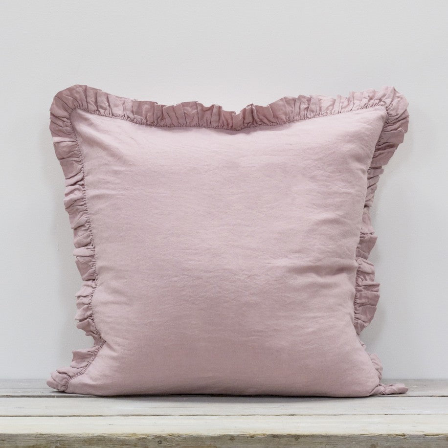 Olivia Linen Ruffle Pillow